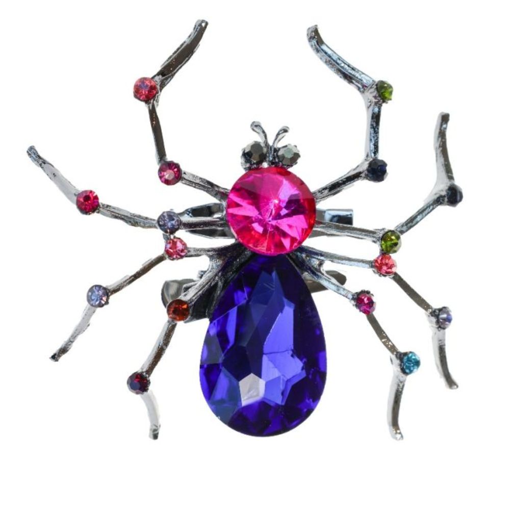 Rosie Fox Tropical Crystal Spider Hairclip & Brooch