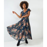 Joe Browns Rowena Floral Georgette Dress - Blue