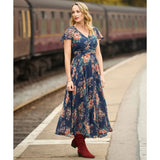 Joe Browns Rowena Floral Georgette Dress - Blue