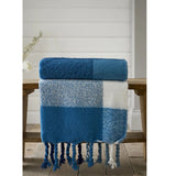 Deyongs 180cm York Blue Yarn Dyed Jacquard Throw