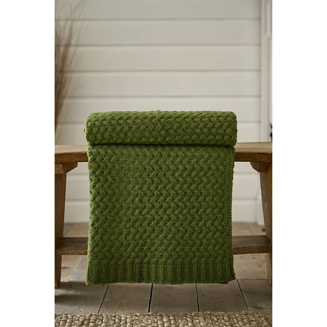 The Lyndon Company 160cm Harrogate Knitted Throw - Green