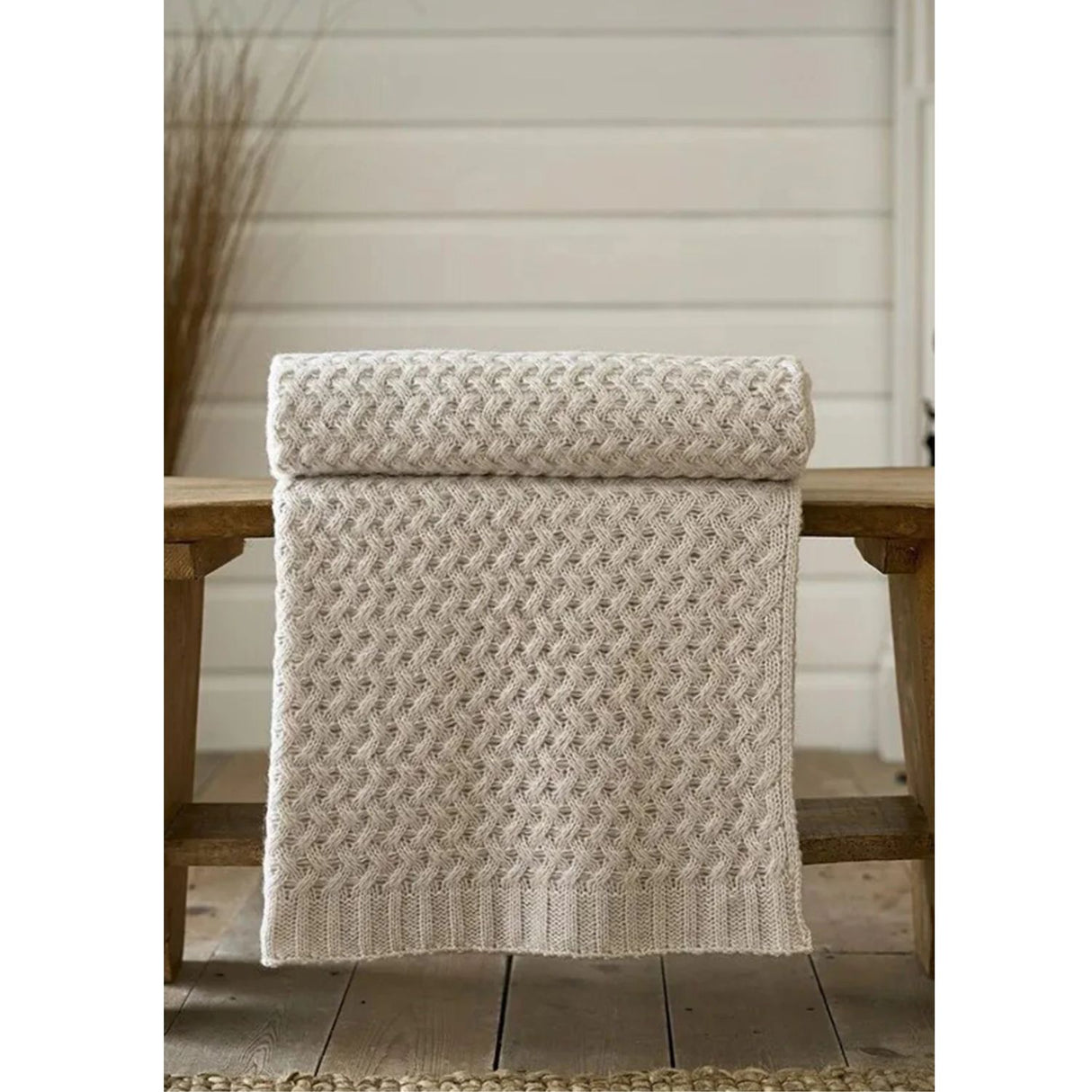 The Lyndon Company 160cm Harrogate Knitted Throw - Cream