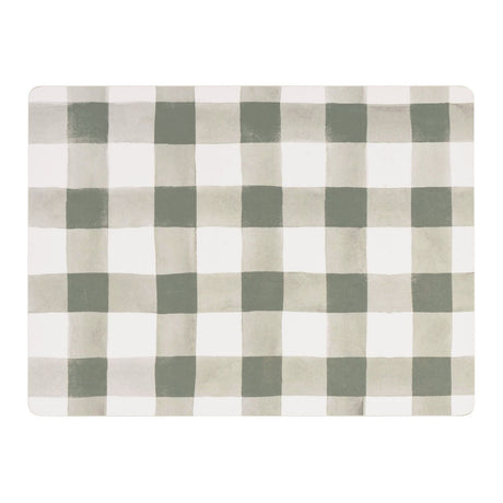 Woodbury Lane 4 Set of Gingham Green Cork Placemats