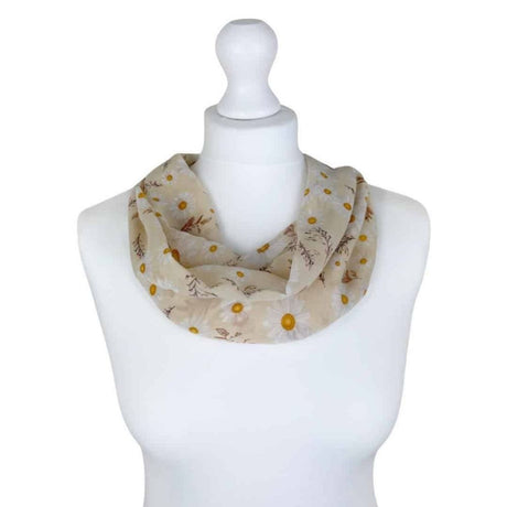 SH Sales Daisy Print Chiffon Magnetic Clip Scarf - (Choice of 3)
