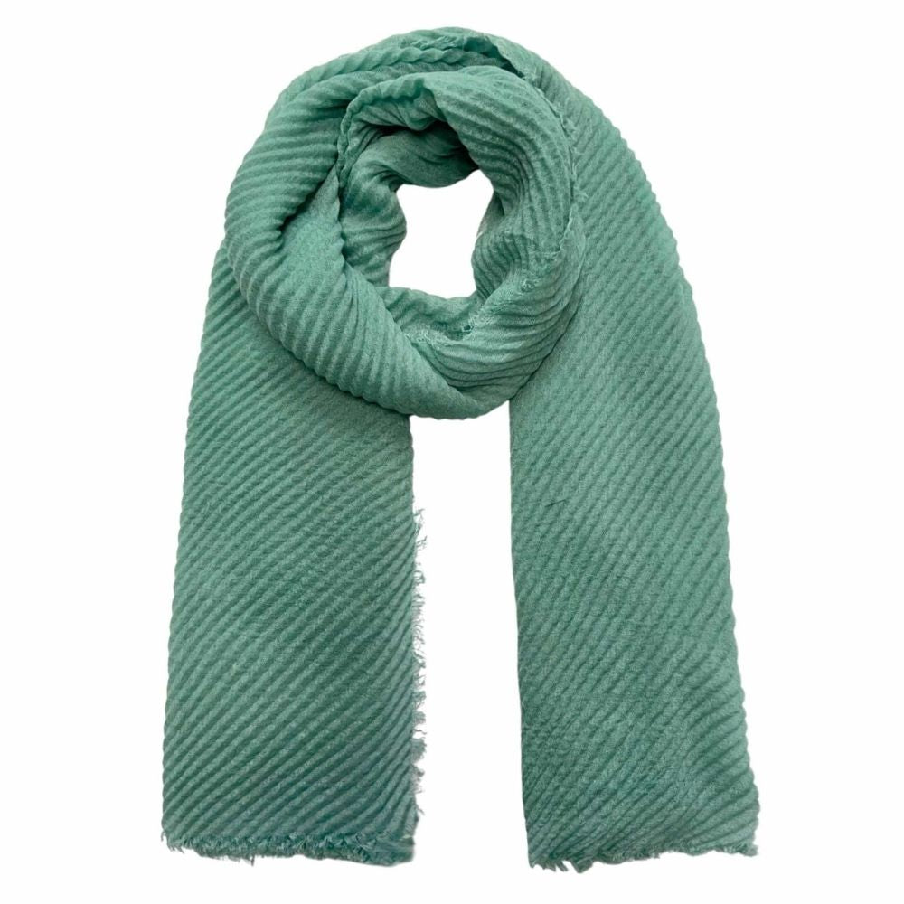 SH Sales Plain Crinkle Effect Scarf - Mint Green