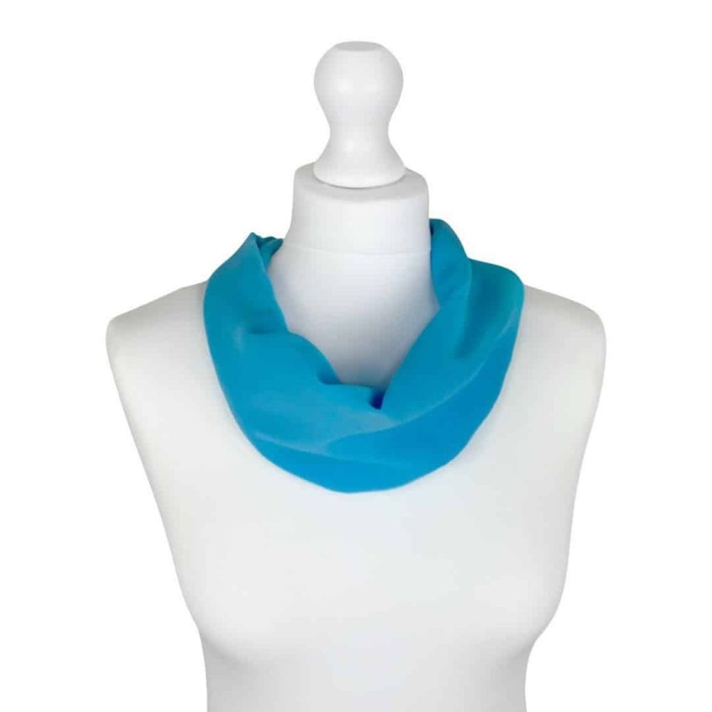 SH Sales Plain Magnetic Clip Chiff Scarf - Blue - (Choice of 3)