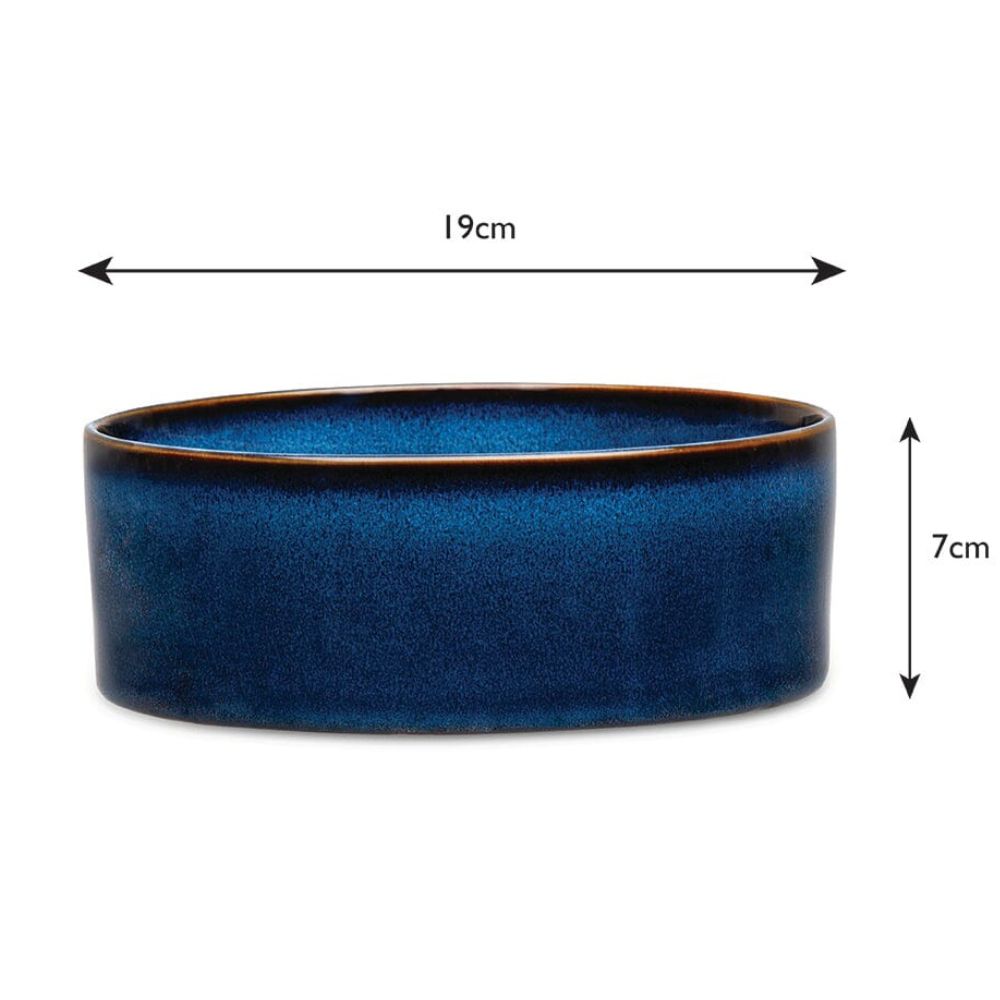 Scruffs 19cm Reactive Glaze Food/Water Bowel - Midnight Blue