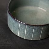 Scruffs 19cm Reactive Glaze Food/Water Bowel - Pinstripe Grey