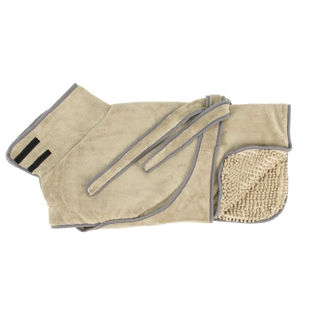 Scruffs Khaki Green Expedition Deluxe Noodle & Microfibre Dog Drying Coat - Medium