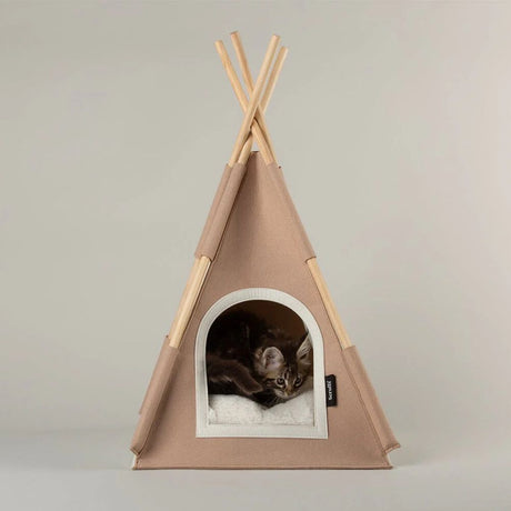 Scruffs Stockholm Felt TeePee Cat Bed - Tan