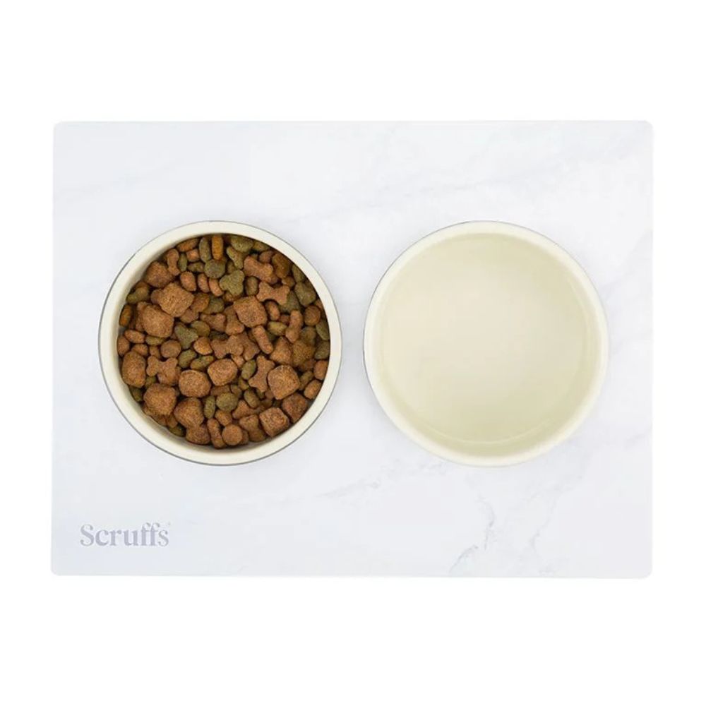 Scruffs 40cm x 30cm Pet Placemat - White Marble