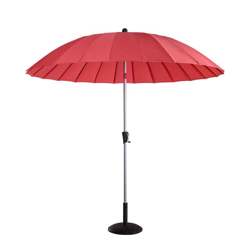 Hartman 2.7m Shanghai Round Crank & Tilt Parasol - Red Coral