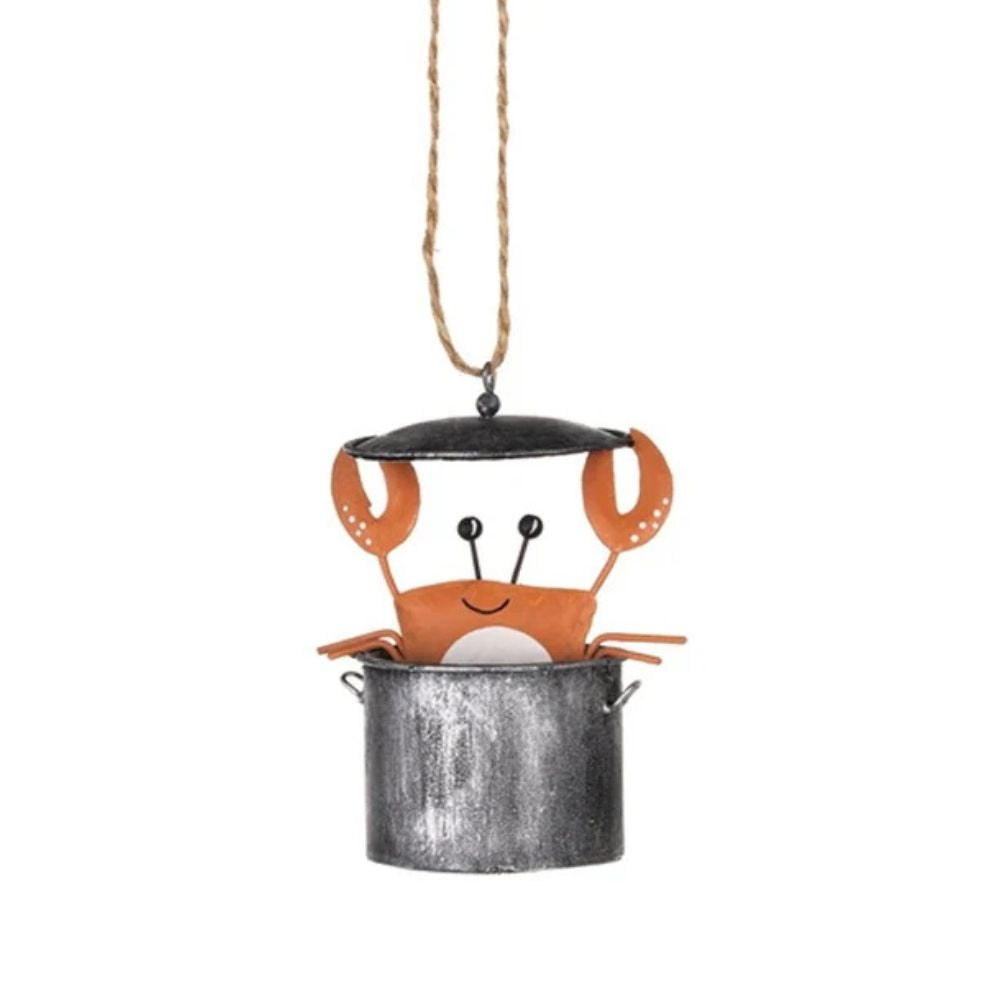 Shoeless Joe Crab Hiding in a Pot Hanging Decoration