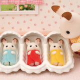 Sylvanian Families Chocolate Rabbit Triplets Care Set