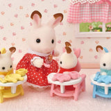 Sylvanian Families Chocolate Rabbit Triplets Care Set