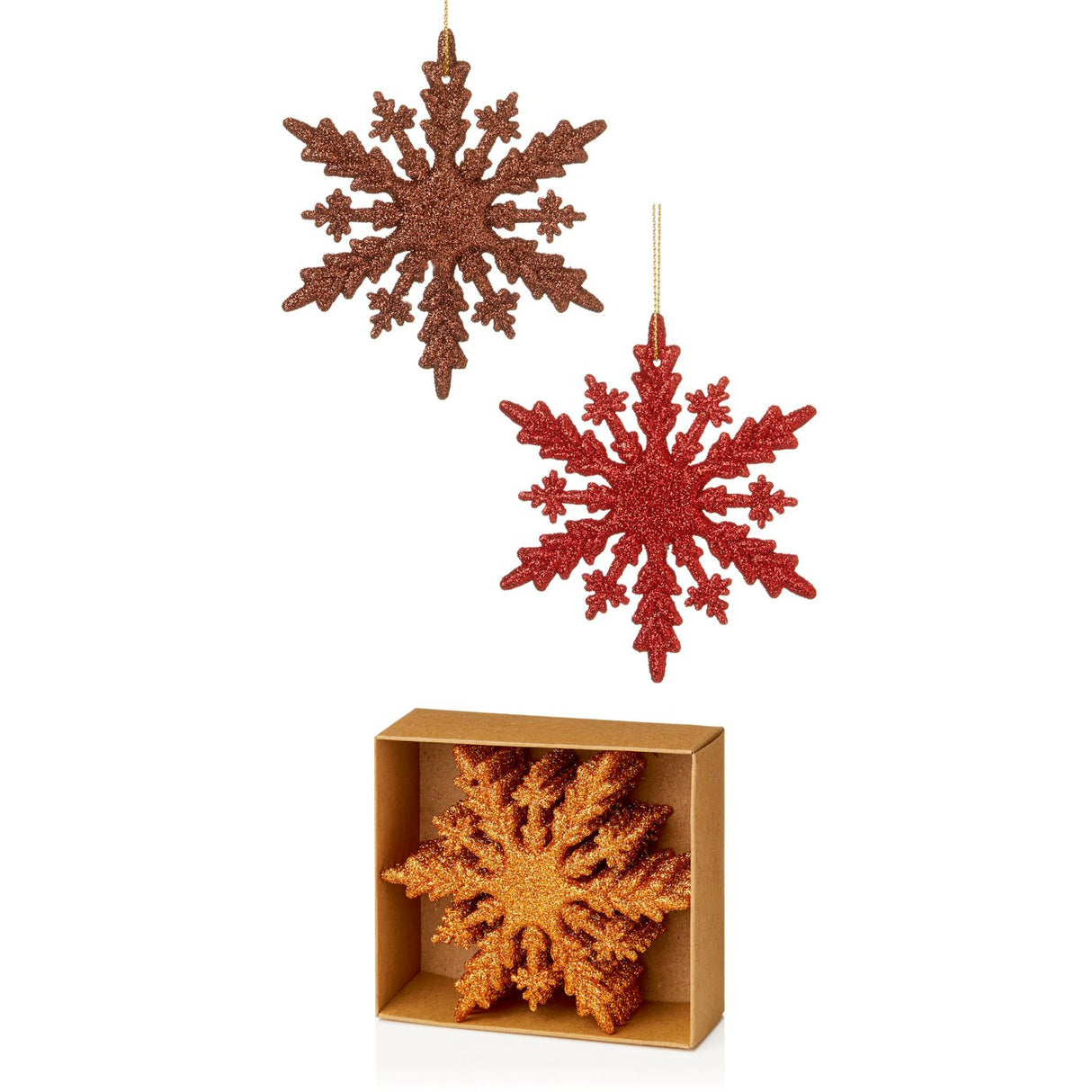 Premier Red/Copper Glitter Mix Snowflake (Choice of 3)