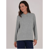 TIGI Button Wrap Collar Long Sleeve Top - Mint Green - T26-08A