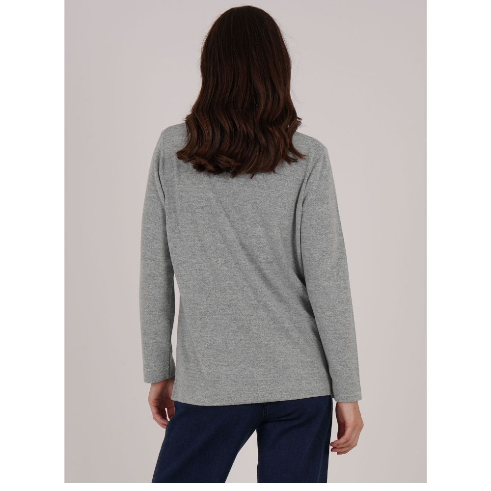 TIGI Button Wrap Collar Long Sleeve Top - Mint Green - T26-08A