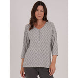 TIGI Chevron Zip Front Top - Grey