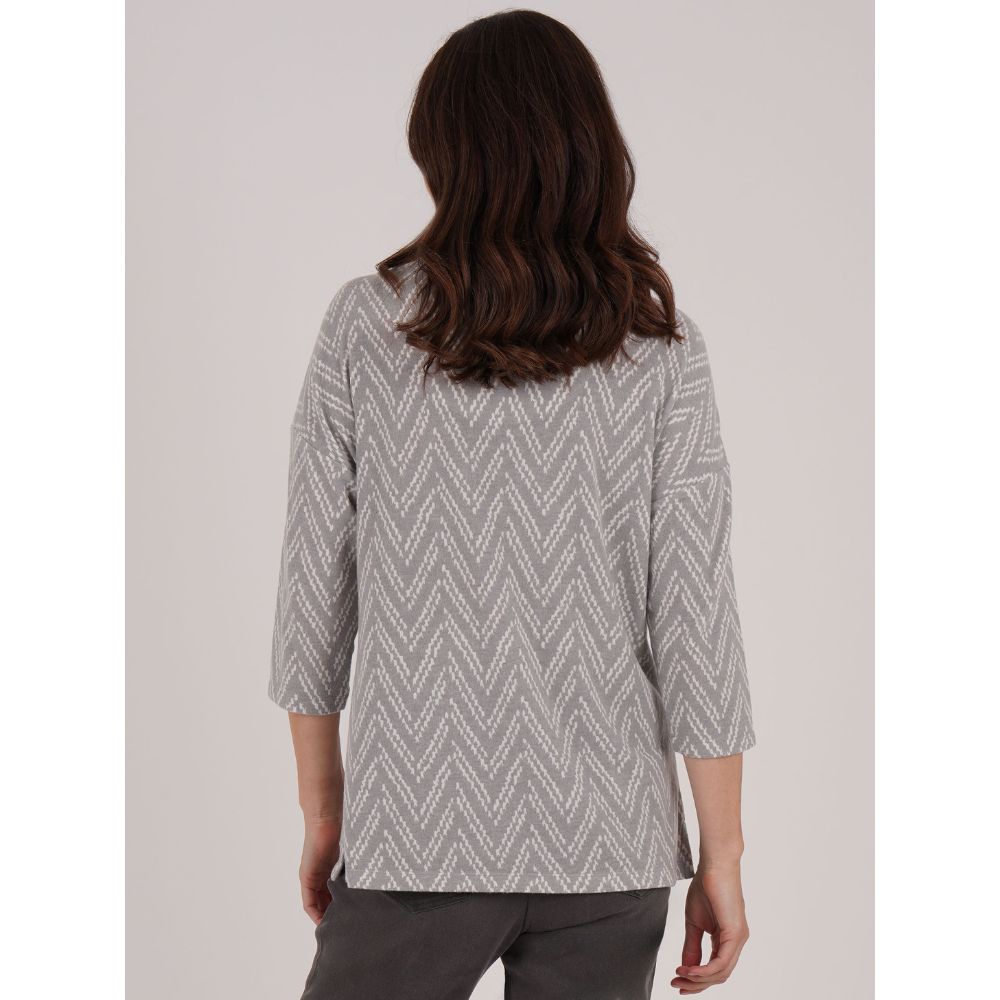 TIGI Chevron Zip Front Top - Grey