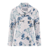 TIGI Fade Floral Cowl Neck Top - Grey