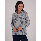 TIGI Fade Floral Cowl Neck Top - Grey