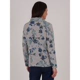 TIGI Fade Floral Cowl Neck Top - Grey