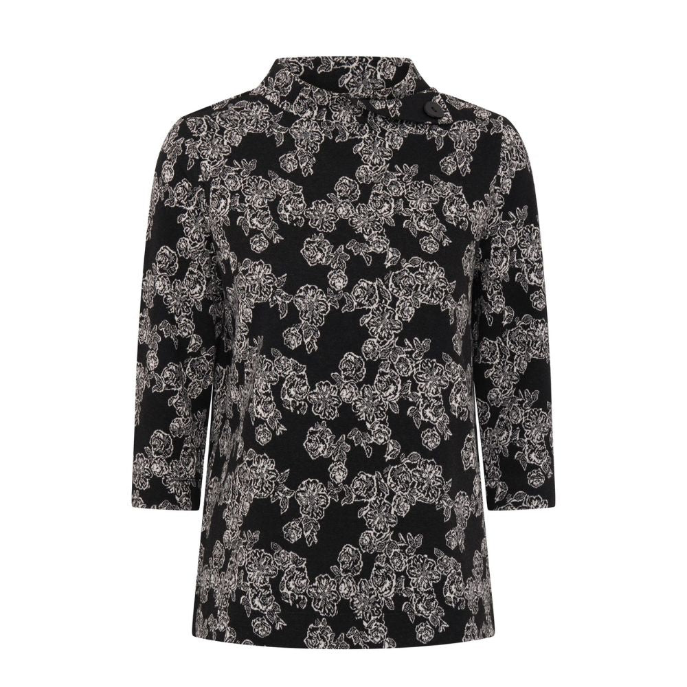 TIGI Floral Jacquard Turtle NeckTop - Mono