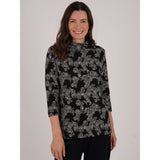 TIGI Floral Jacquard Turtle NeckTop - Mono