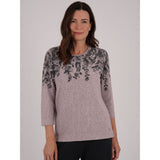 TIGI Floral  Neck Cascade Print Top - Rose - T26-07F