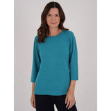 TIGI Looped Neck Detail Long Sleeve Top - Azure