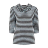 TIGI Yarn Stripe Drape Cowl Neck Top - Mint