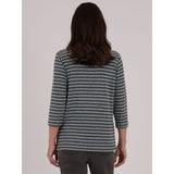 TIGI Yarn Stripe Drape Cowl Neck Top - Mint