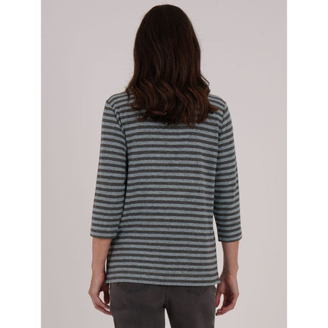 TIGI Yarn Stripe Drape Cowl Neck Top - Mint