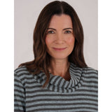 TIGI Yarn Stripe Drape Cowl Neck Top - Mint