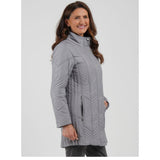 TIGI Chevron Quilted Coat - Grey