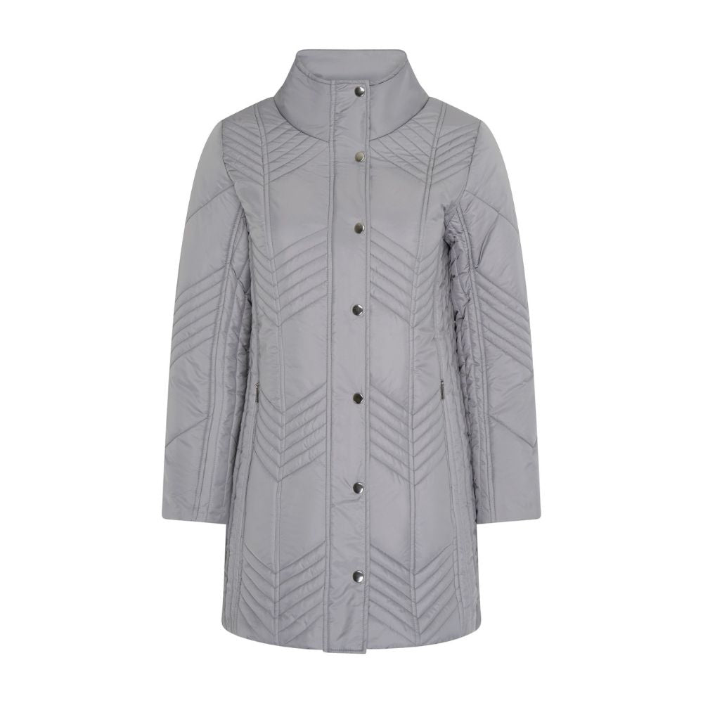 TIGI Chevron Quilted Coat - Grey