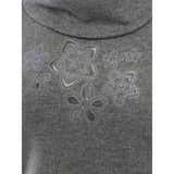 TIGI Diamante Flowers Cowl Neck Top - Basil Green