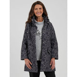TIGI Floral Print Coat - Charcoal