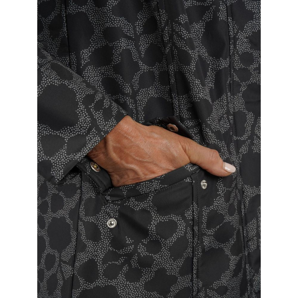 TIGI Floral Print Coat - Charcoal