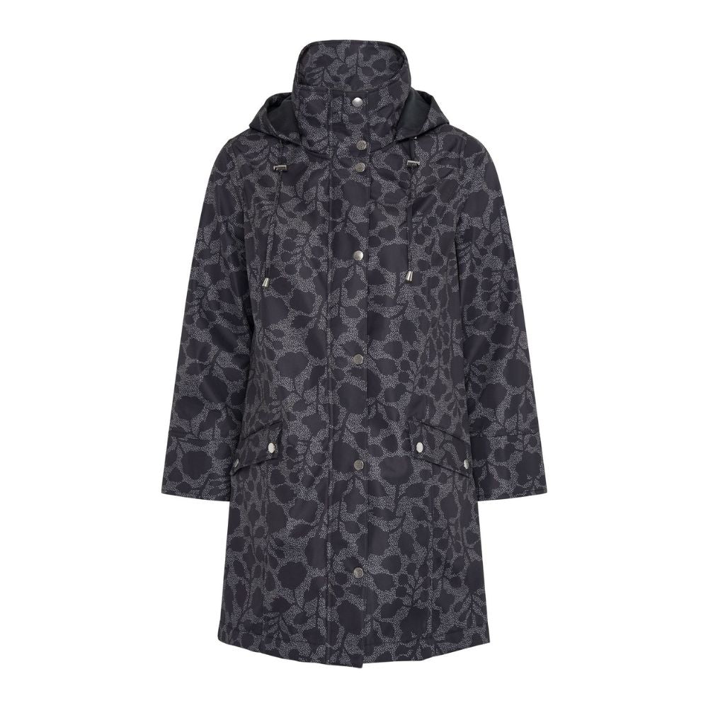 TIGI Floral Print Coat - Charcoal
