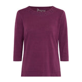 TIGI Zig-Zag Diamante Neckline Top - Purple