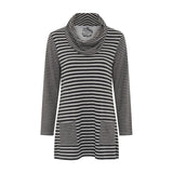 TIGI Contrast Stripe Tunic Long Sleeve Top - Mint Green