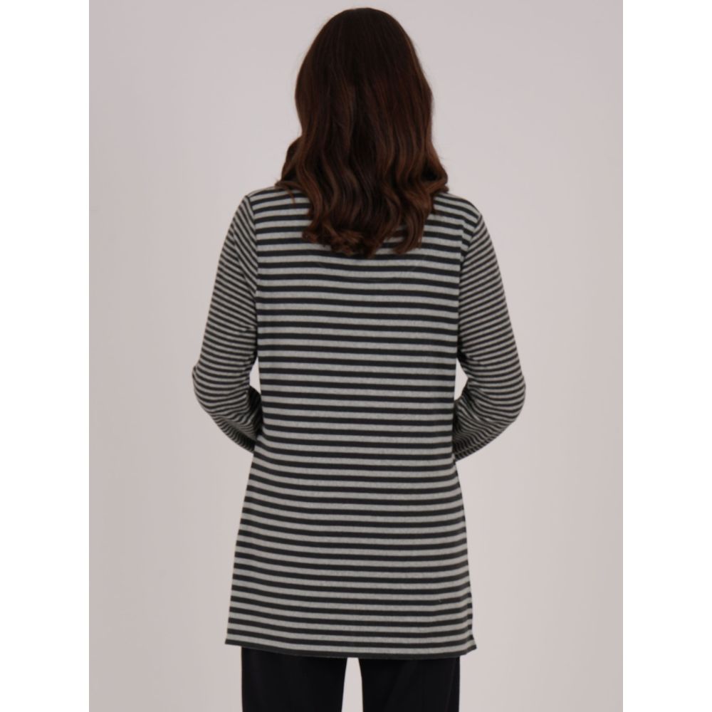 TIGI Contrast Stripe Tunic Long Sleeve Top - Mint Green