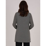 TIGI Contrast Stripe Tunic Long Sleeve Top - Mint Green