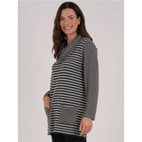 TIGI Contrast Stripe Tunic Long Sleeve Top - Mint Green