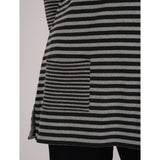 TIGI Contrast Stripe Tunic Long Sleeve Top - Mint Green