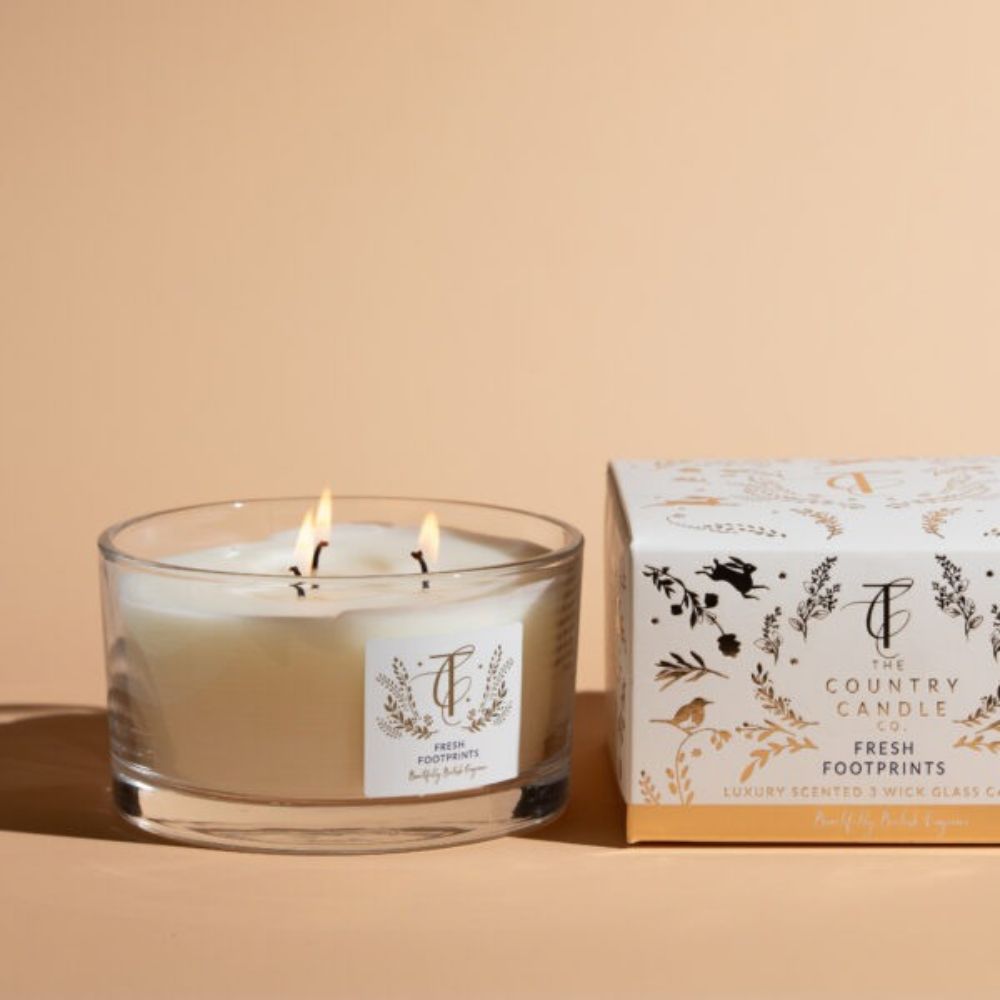 The Country Candle Co  Enchanted Woodland -Fresh Footprints 3 Wick Candle