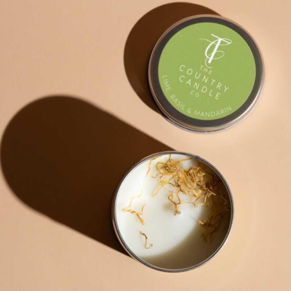 The Country Candle Co Pastels - Lime, Basil & Mandarin Tin Candle