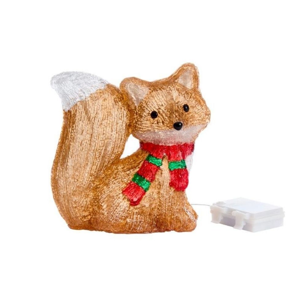 Three Kings 19cm Cool White LED InLit Ice Fox